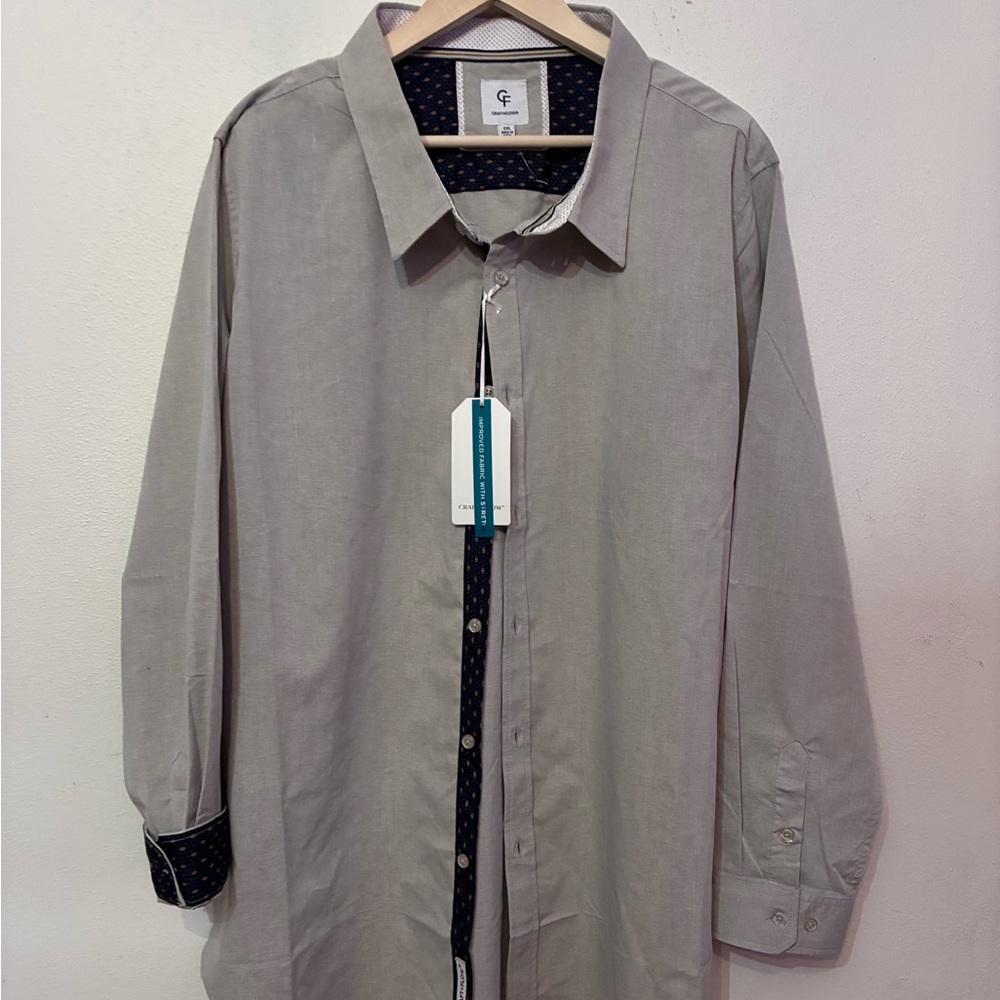 Men's Casual Button Down Shirt - Gray